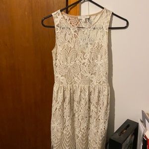 Off white dress with nude lining